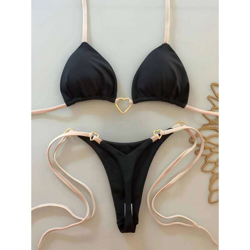 2025 New Sexy Micro Thong Bikini Set Swimsuit Female Swimwear Women Solid Mini Strappy Beachwear Bathing Suits Brazilian biquini Z260301