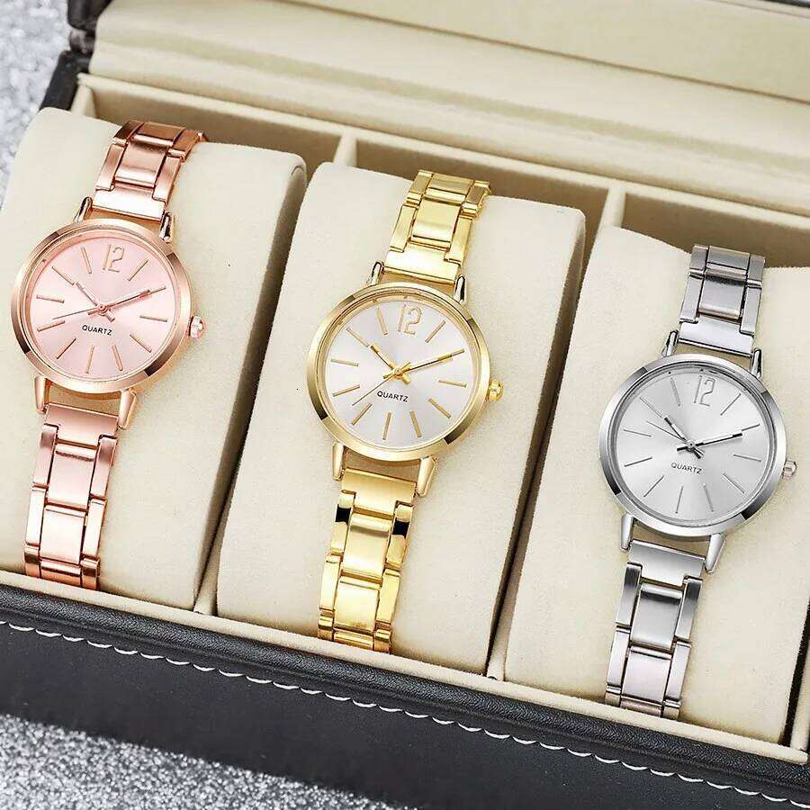 Women Fashion Small Dial Gold Woman Luxury Alloy Strap Ladies Quartz Wristes Clock Gift reloj mujer H260228