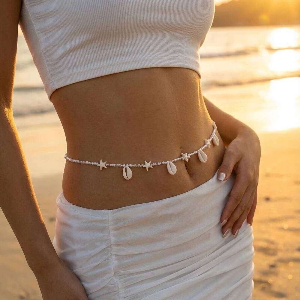 Boho Starfish Shell Bead Waist For Women Summer Beach Sexy Bikini Belly Body Chain Charm Jewelry Accessory H260228
