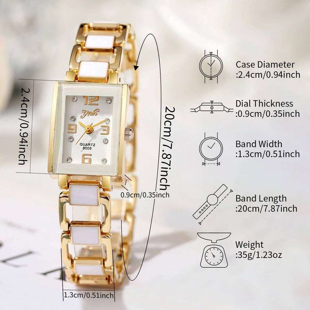 Elegant Women es Fashion Square Dial Quartz Wrist for Ladies Clock Reloj MujerWithout Box H260228