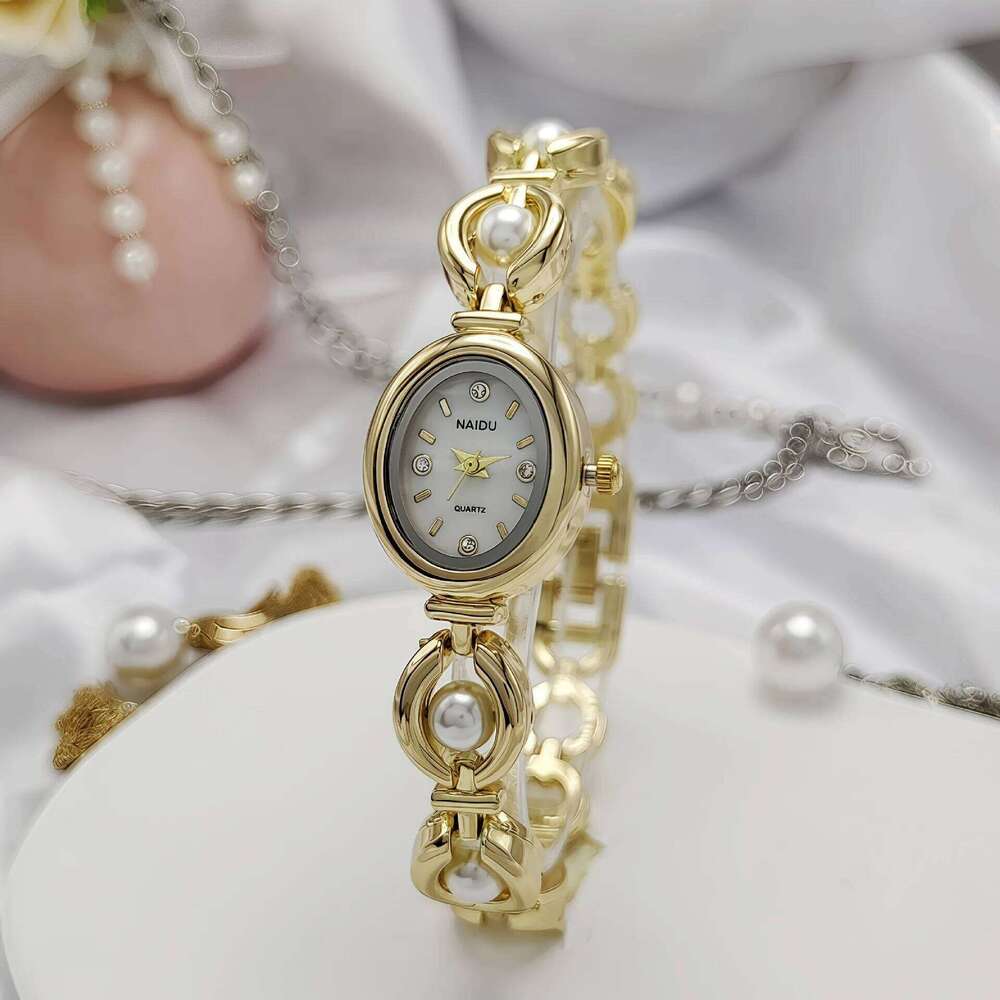 New oval women's steel strip antique imitation pearl H260228