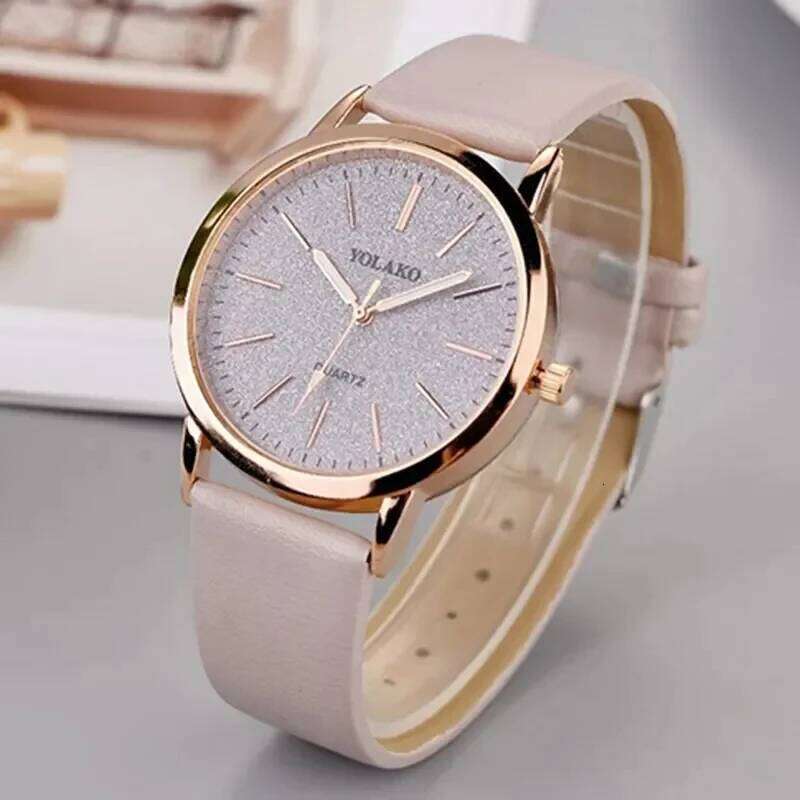 New Simple Women es Luxury Design Leather Ladies Quartz Wrist Womens Small Round Dial Clock Reloj Mujer H260228