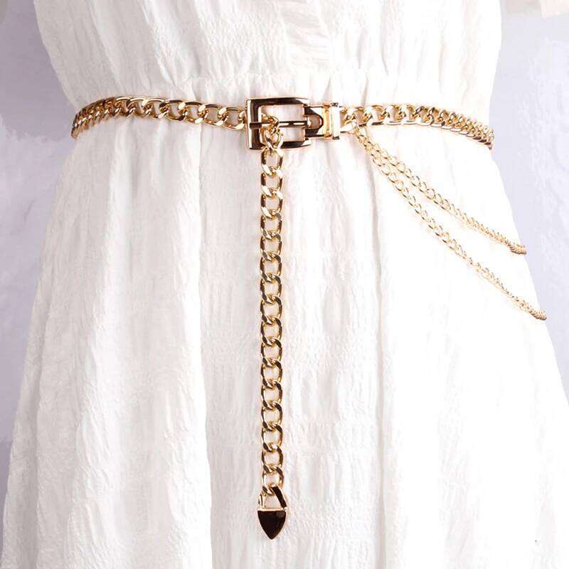 Multi Layer Metal Waistbands Long Tassel Waist Dress Jeans Lady Waistband Belts Women Body Chain H260228