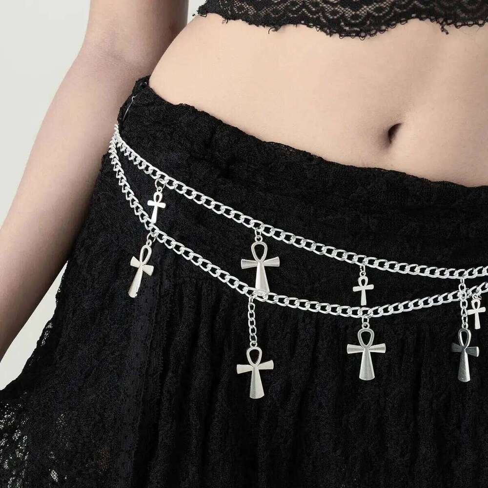 PuRui Trendy Creative Multilayer Cross Tassel Pendant Belly Waist Chain for Women Sexy Dress Halloween Accessories Charm Jewelry H260228
