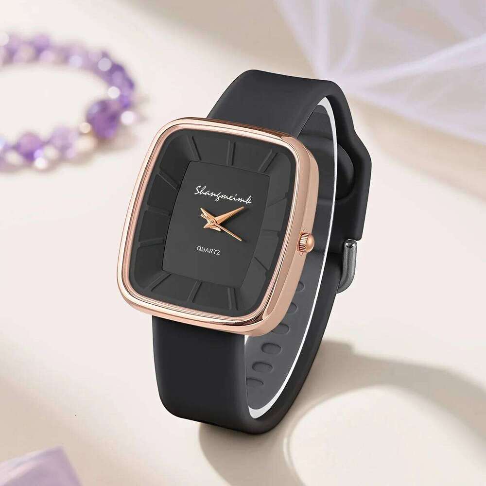 Fashion Square Womens Quartz Wrist Elegant Silicone Band Ladies es Reloj Mujer H260228