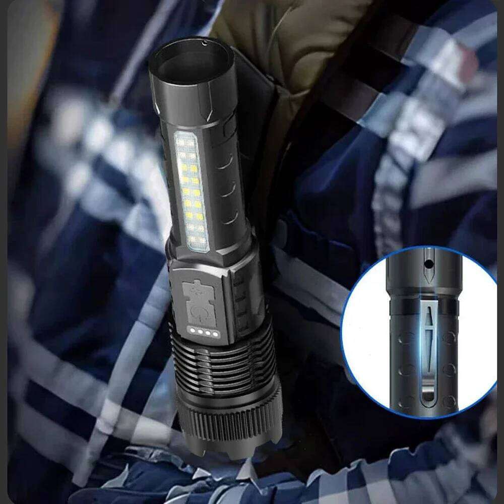 High Power Flashlight Portable Rechargeable Led Lamp Telescopic Zoom Torch Light Camping Hand Lantern Z260301