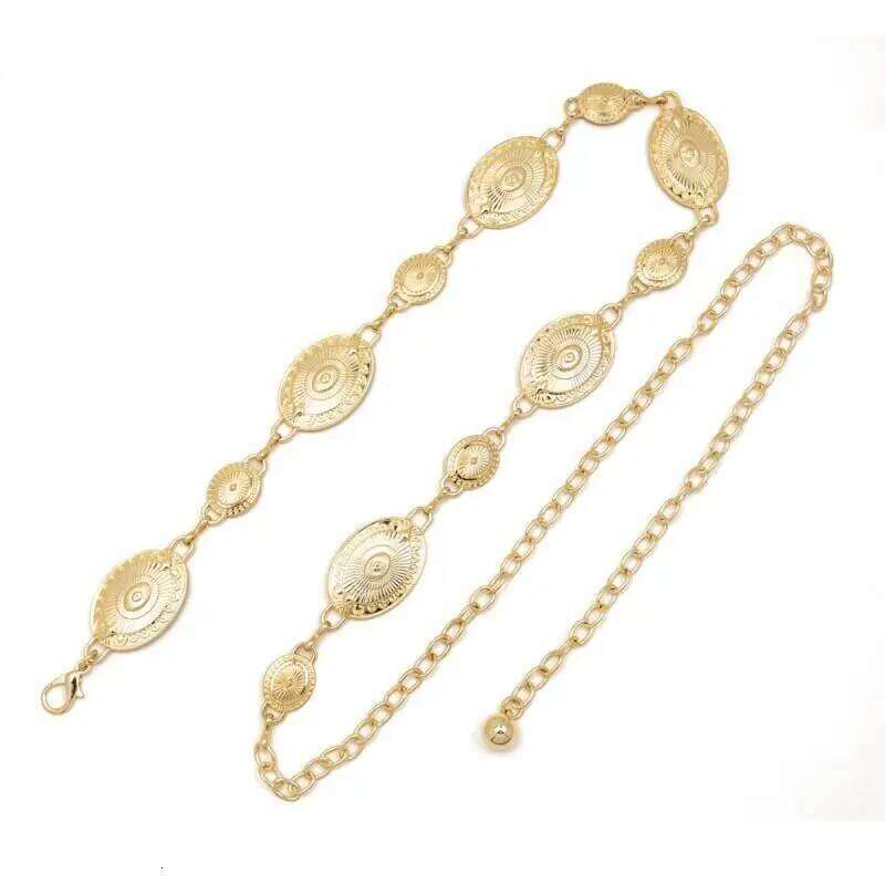 European American Cross Border New High Grade Metal Belt For Women Cinching Decoration Versatile Waist Chain Jewelry H260228