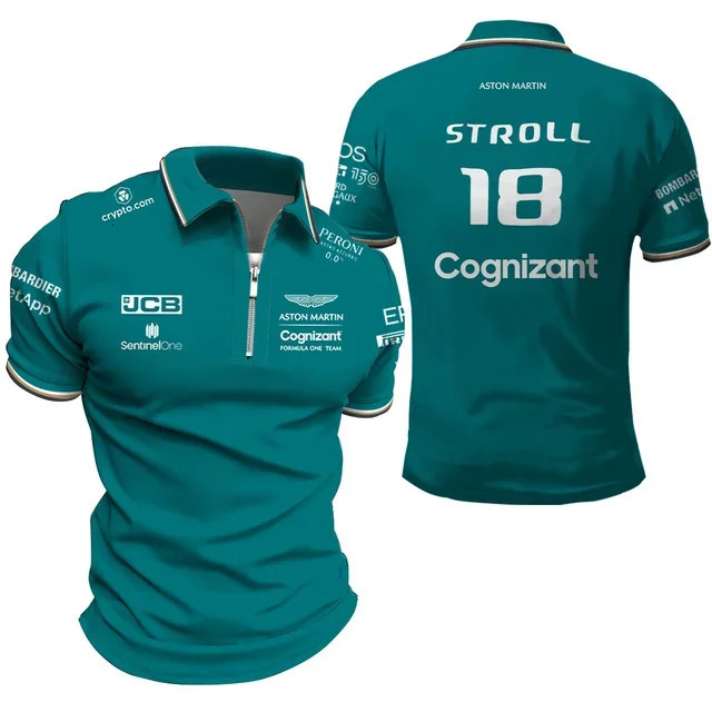 Aston Martin Summer Mens Polo Shirt Alonso 14 Oversized Breathable Racing Car Wear 260226