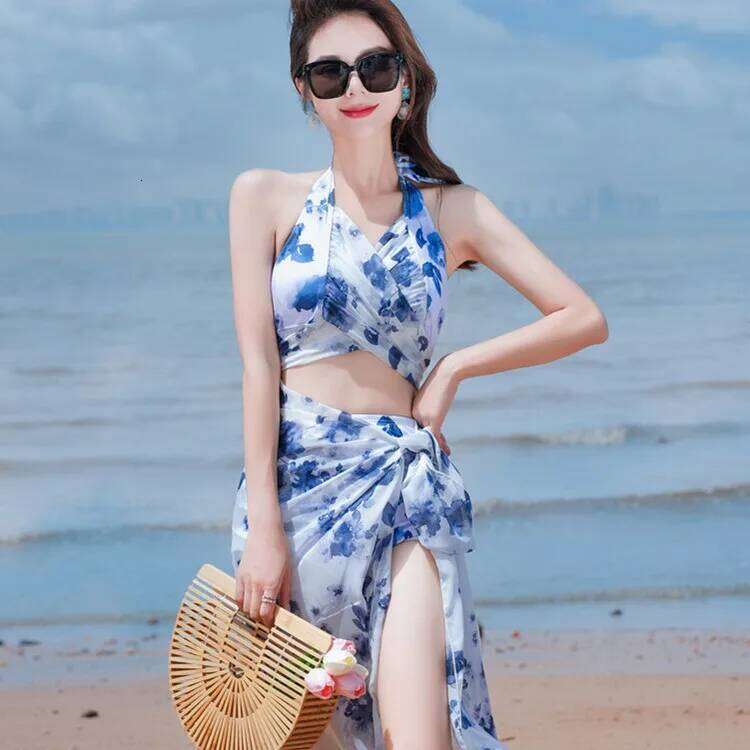 Swimsuit split bikini 3pcs resort seaside hot spring women swimsuit Z260301