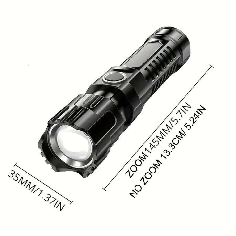 Strong Light LED Flashlights Telescopic Zoom Tactical Torch Type-c Rechargeable Portable Spotlight Long-Range Camping Flashlight Z260301