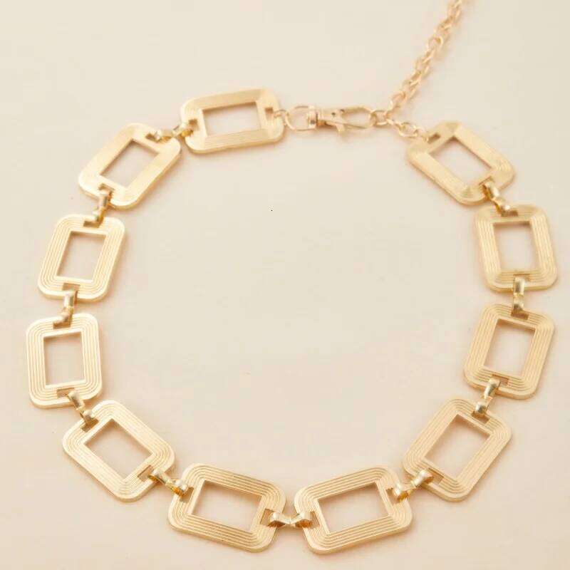 1PC Women's Chain Fashionable Minimalist Square Decor Belt Elegant Matching Dress, Shirt, Jacket, Coat Waist Cincher H260228