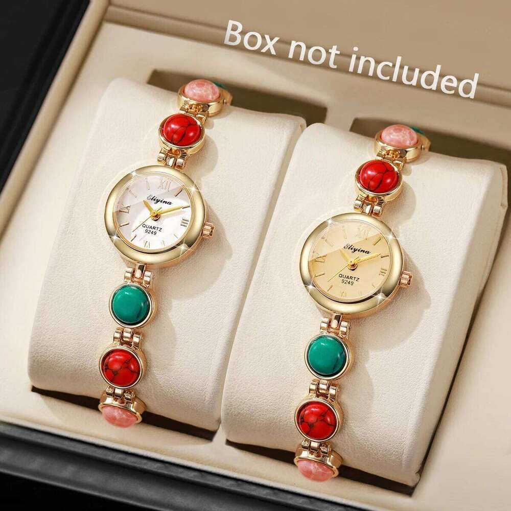 Color Random 1/2PCS Elegant Beads Strap Women es Fashion Ladies Roma Dial Quartz Wrist Without Box H260228