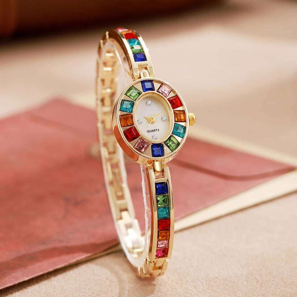 Luxury Rhinestone Women es Fashion Band Ladies Quartz Reloj Mujer Girls Clock GiftWithout Box H260228