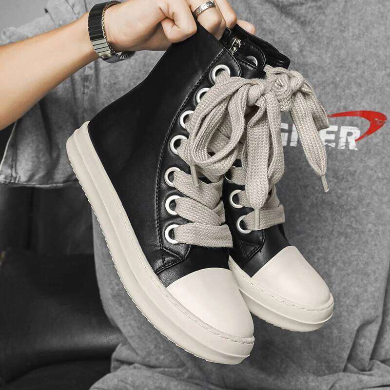 2026 New Couples' Big Size High-Top Sneakers | Side Zipper Thick-Soled Outdoor Non-Slip Wear-Resistant Casual Athletic Shoes