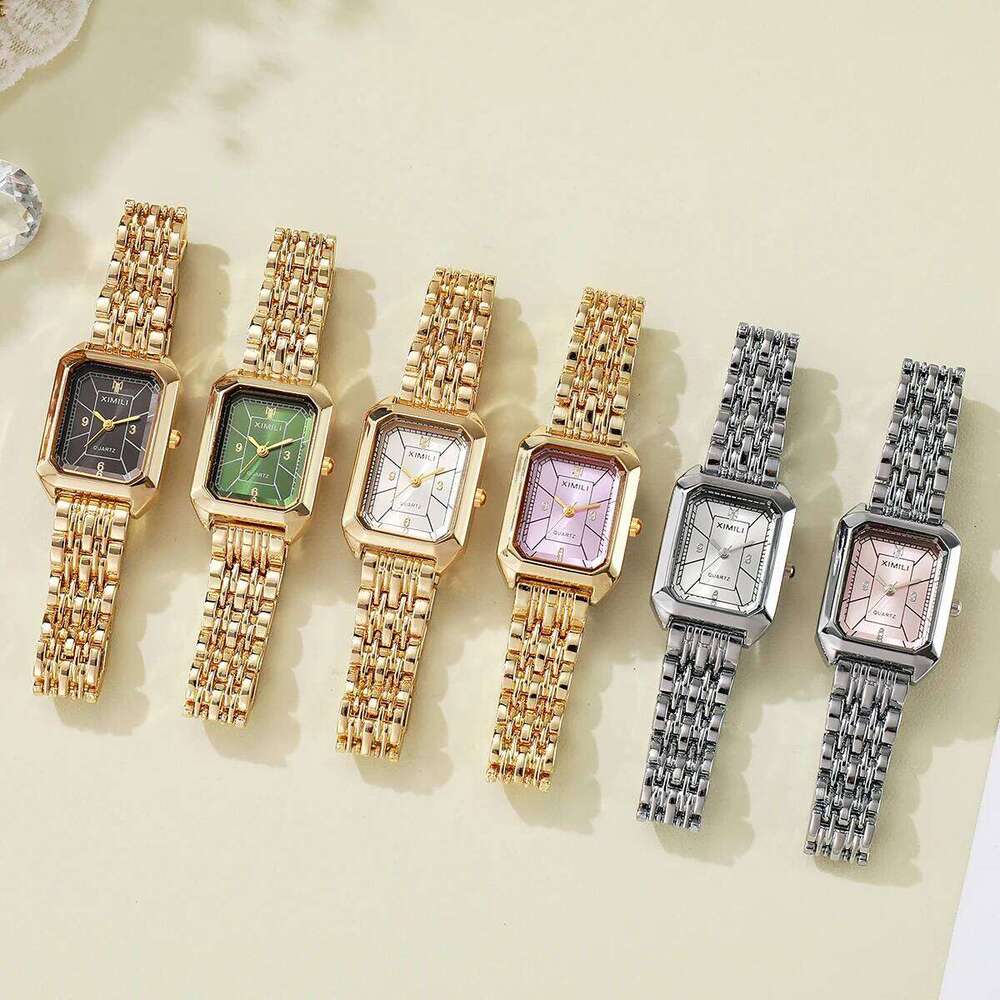 Fashion Rectangle Women Quartz Ladies Stainless Steel Strap es Girls Clock Gift H260228