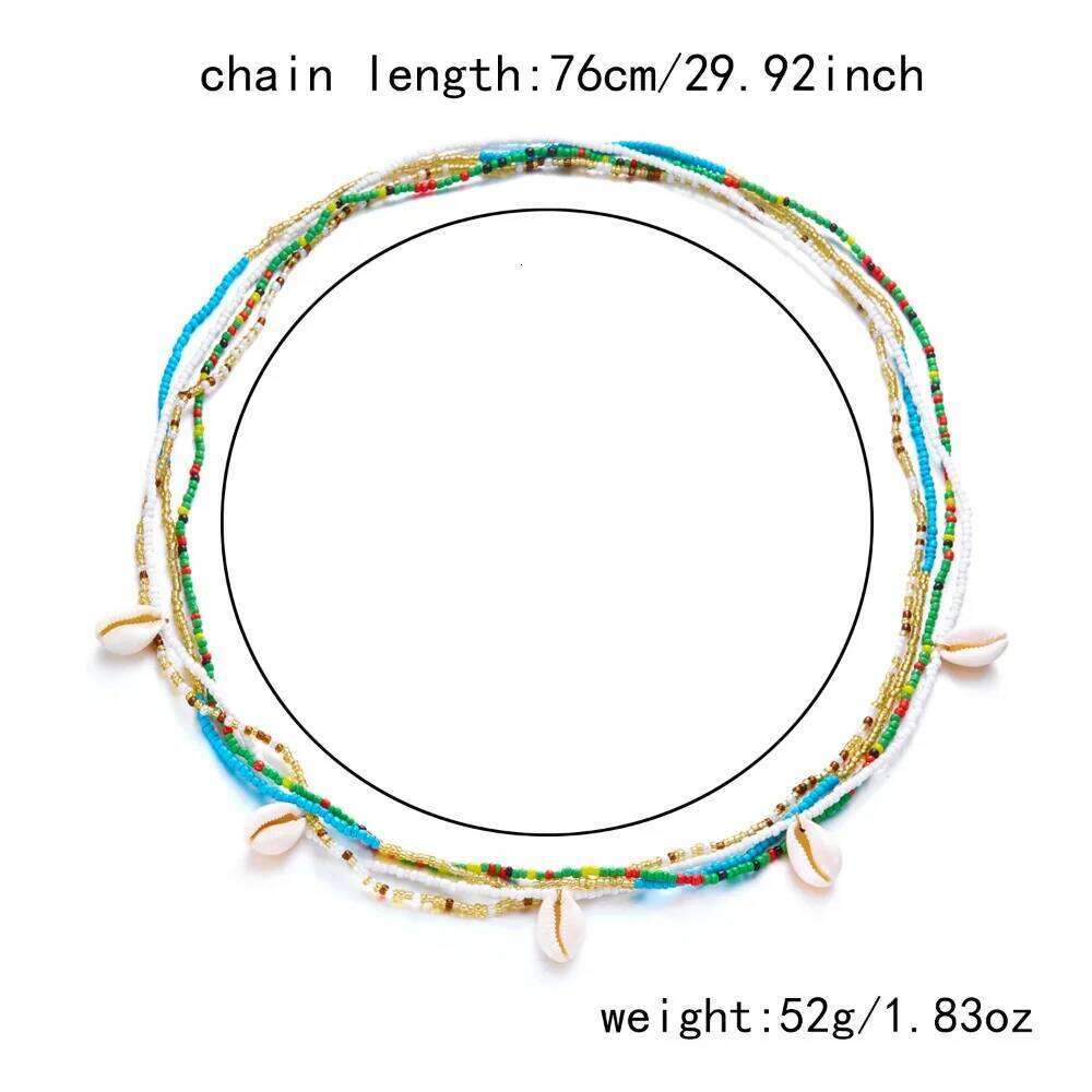 New Seashell Boho Waist Starfish Beads Belly Chain Multilayer Pearl Bohemian Style Belt Beach H260228