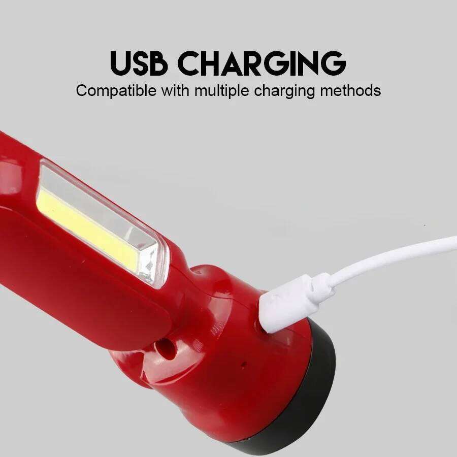 KDULIT Super Bright LED Mini Flashlights USB Rechargeable with Bulit in Battery Torch Outdoor Protable Hiking Camping Lantern Z260301