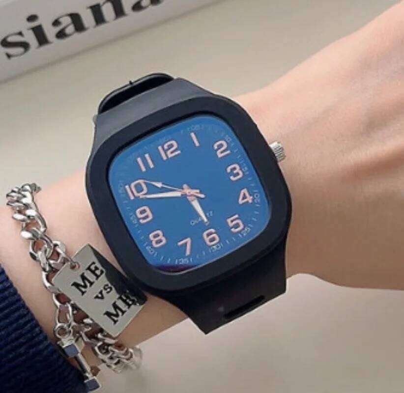 New Cute Pink Square Women Casual Sport Whitees Silicone Band Quartz Wristes Ladies Gilrs Students Reloj H260228