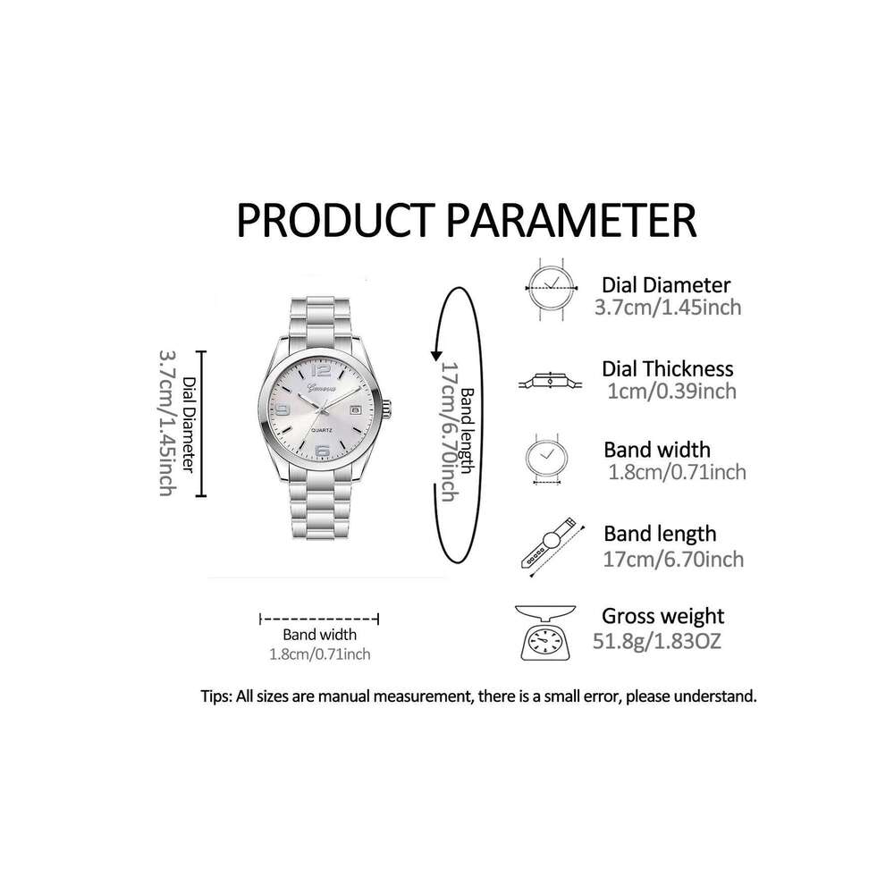 Ladies Quartz Steel Band Design with Calendar Feature Daily Fashion Accessory Birthday Gift without Box H260228