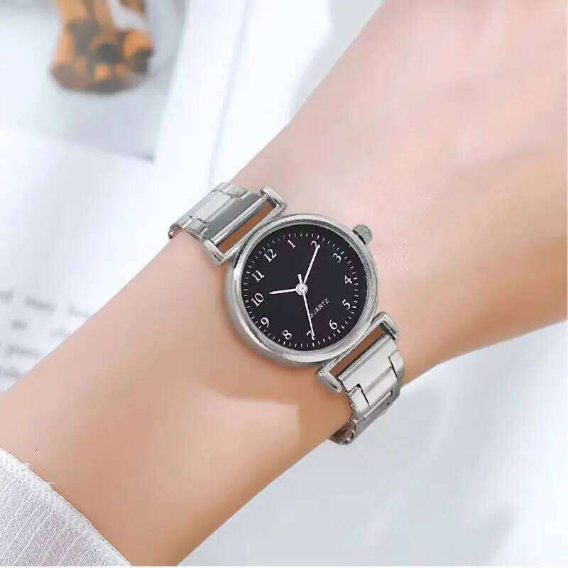 Fashion Small Arabic Dial Women es Simple Alloy Strap Quartz Wrist Reloj Mujer Girls Clock Gift H260228