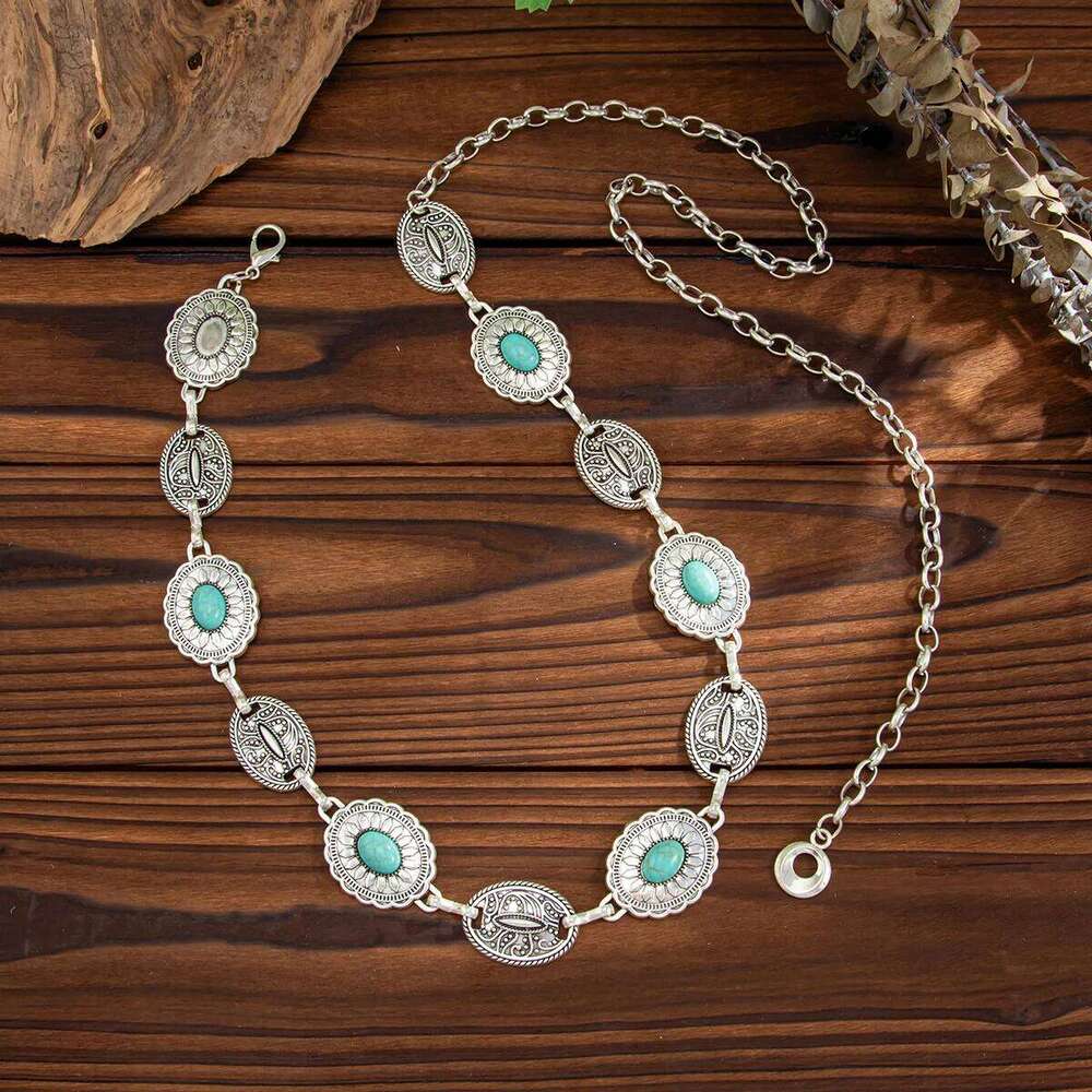 Ingemark 7 Styles Ethnic Retro Carved Coin Stone Waist Belt Women Summer Beach Bikinis Adjustable Dress Chain Body Jewelry H260228