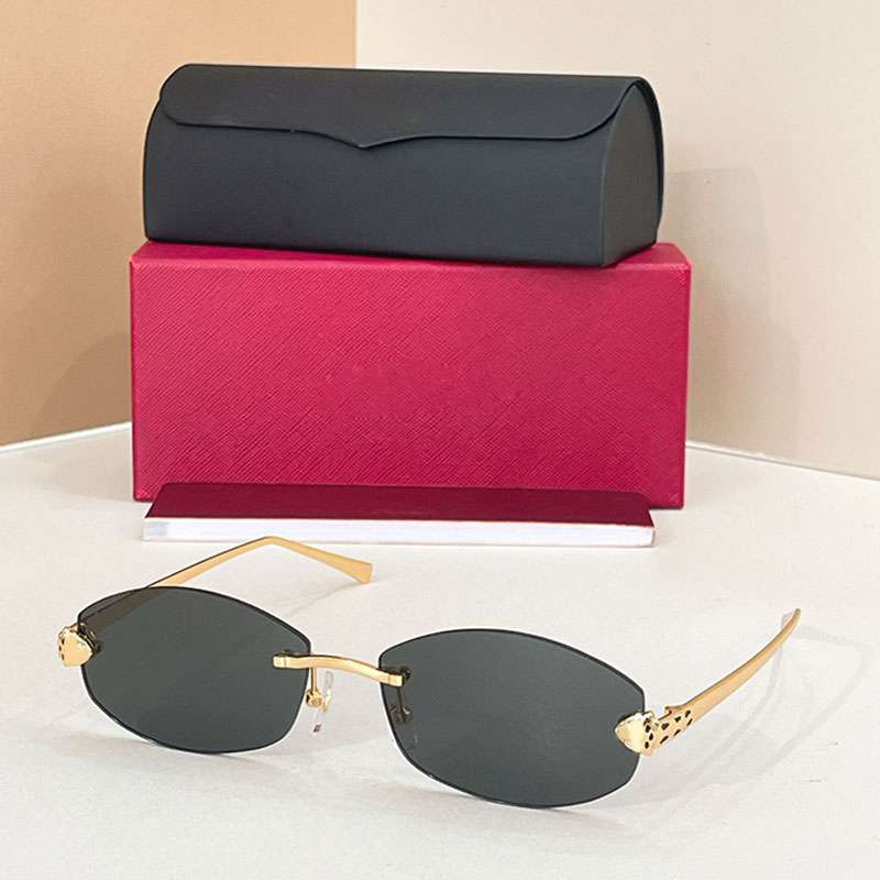 Fashion designer women oval sunglasses UV400 protective mens casual glasses leopard print decorative glasses legs metal frame sunglasses Daily travel CT0637O