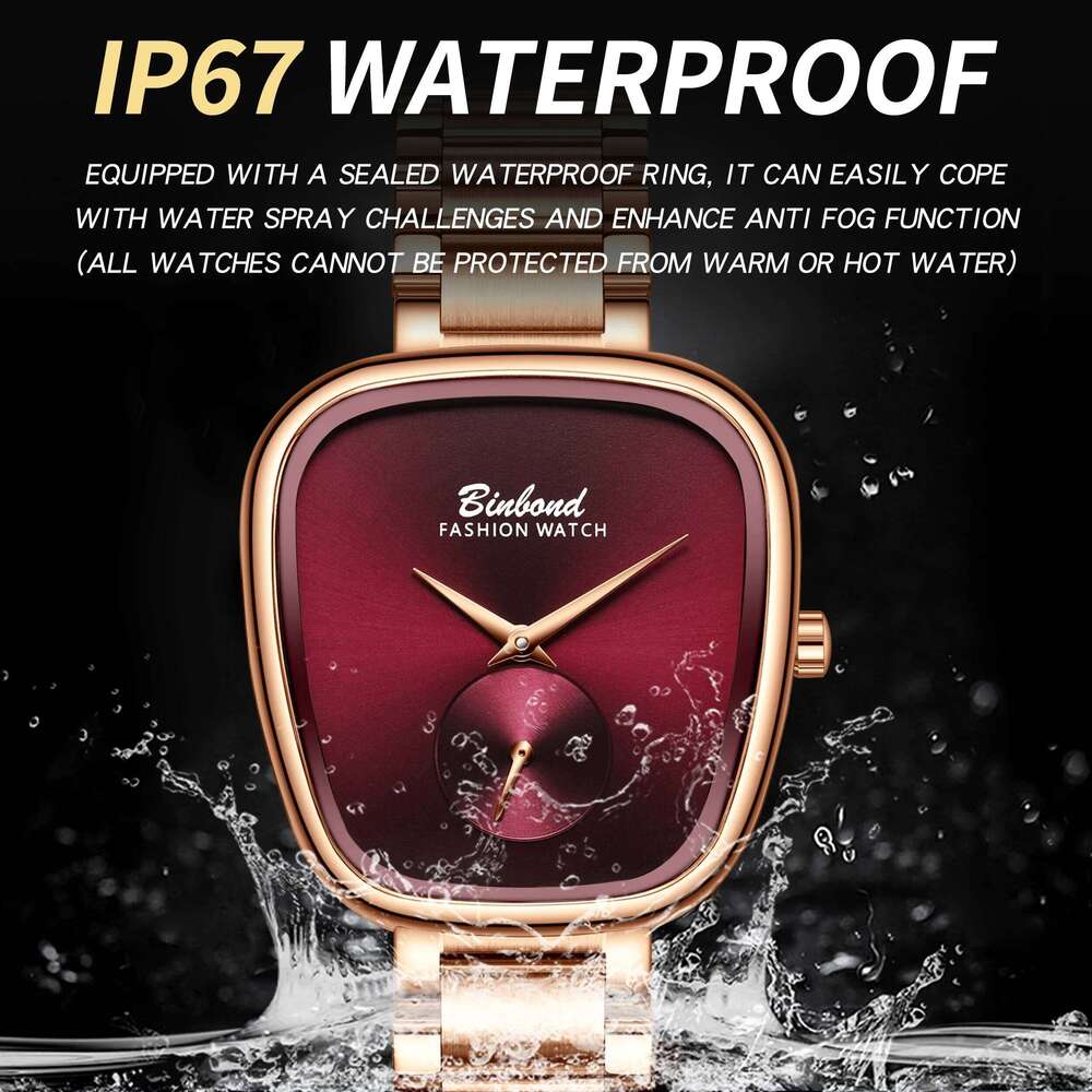 BINBOND Fashion Waterproof Stainless Steel Women's Simple High Quality Quartz es for woman H260228