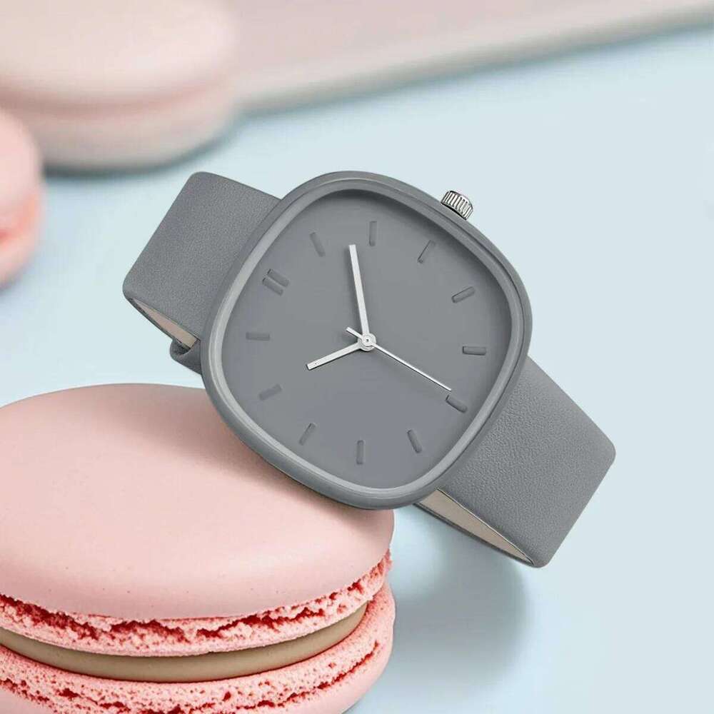 Fashionable Popular Minimalist PU Leather Quartz Women's Holiday Gift H260228
