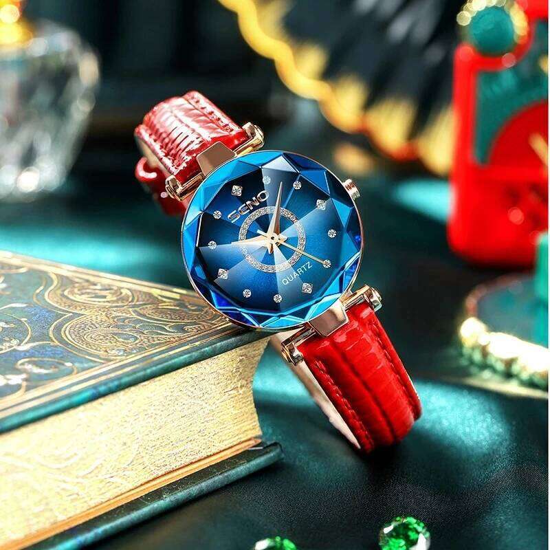 SENO Ocean Star Crystal 2025 Top Brand Luxury Rose Gold Women For Ladies Wrist Relogio Feminino H260228