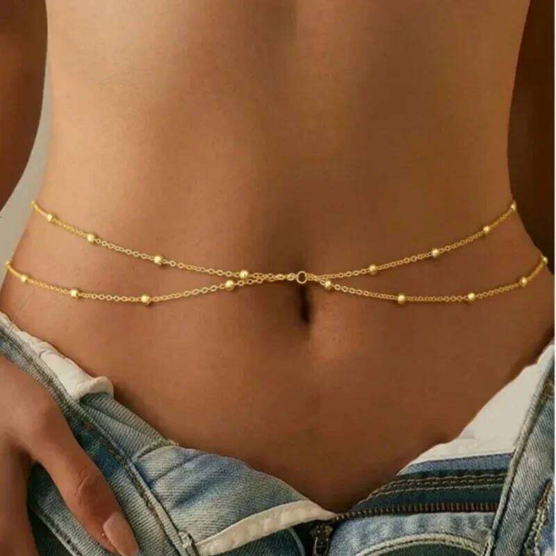 New Trendy Sparkling Body Chain Belt for Women Girl Metal Bikini Waist Party Jewelry Summer Beach Fashion Birthday Gift H260228