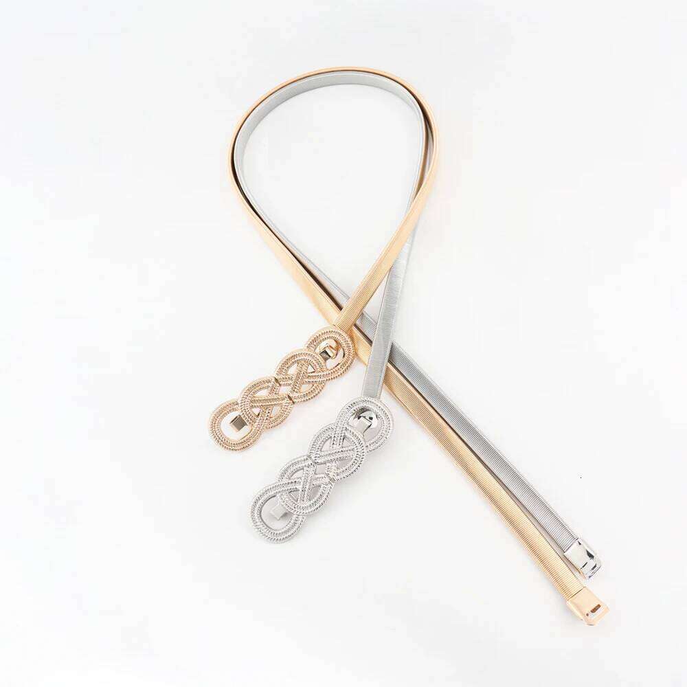 Metal elastic chain casual temperament thin belt Fashion classic waist accessories with sweater skirt coat H260228