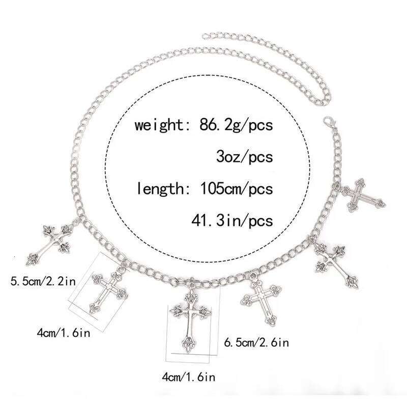 New Fashionable Hollow Belly Waist Chain Metal Cross Ring Belt Women s Personalized Irregular Design Geometric Shape H260228