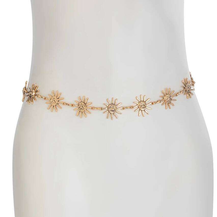 Sexy Belly Chain Women Sunflower Face Pendant Body Jewelry Trendy Waist Accessory Unique Festival Gift Boho Beach Party H260228