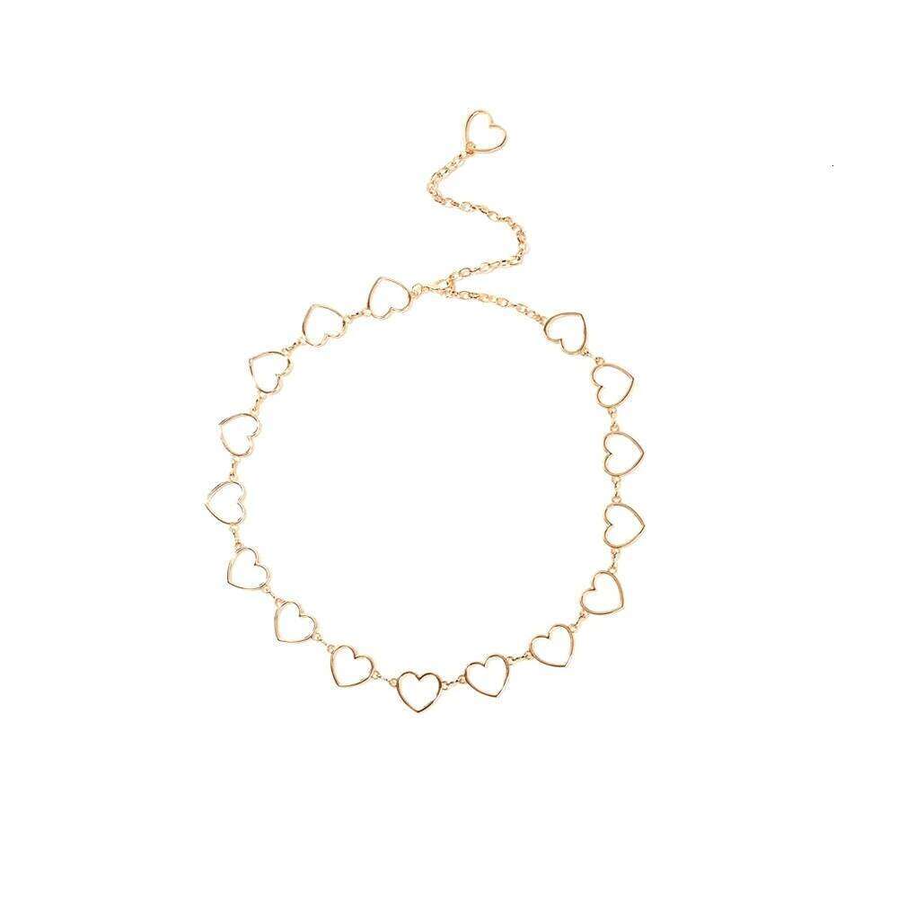 New Fashion Hollow Heart-shaped Adjustable Waist Body Chains For Women Bohemia Simple Gold Color Chain Jewelrys Party Gift H260228