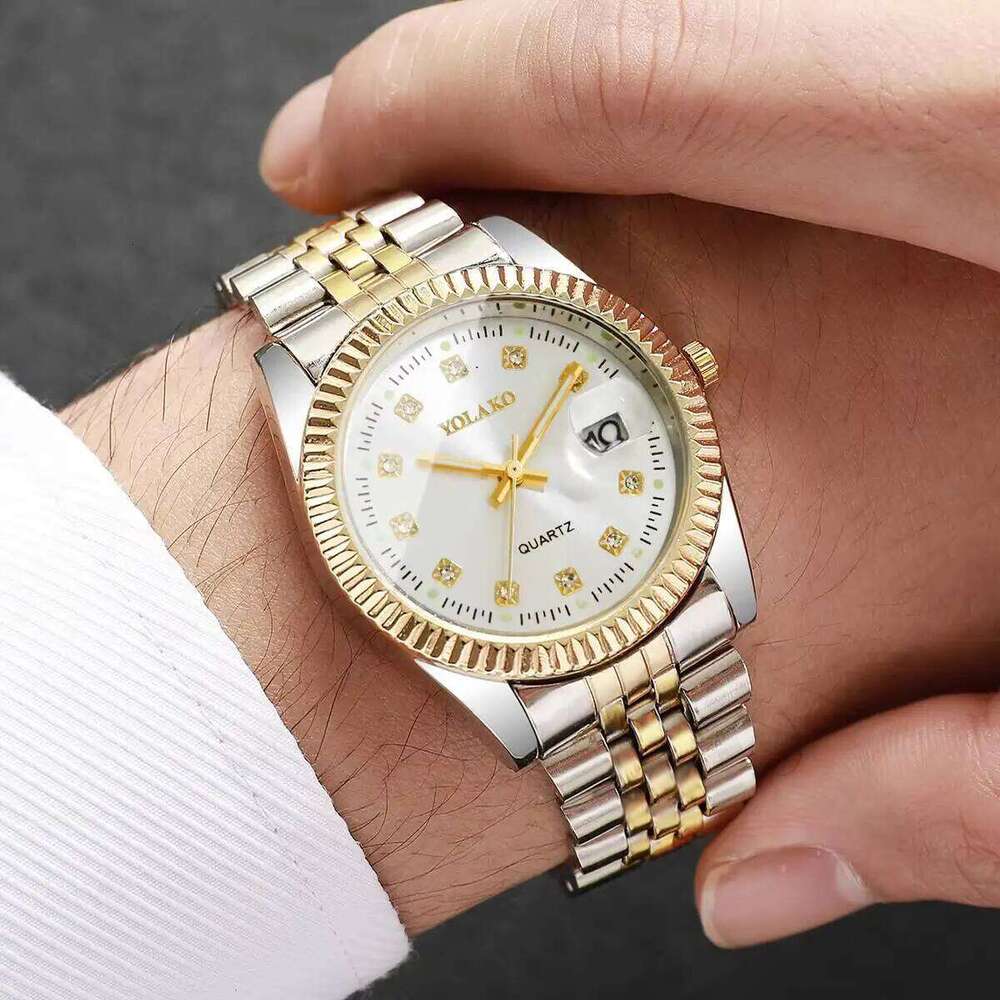 2PCS/Set Fashion Couple es Men Business Women Calendar Quartz Wrist Reloj Hombre MujerWithout Box H260228
