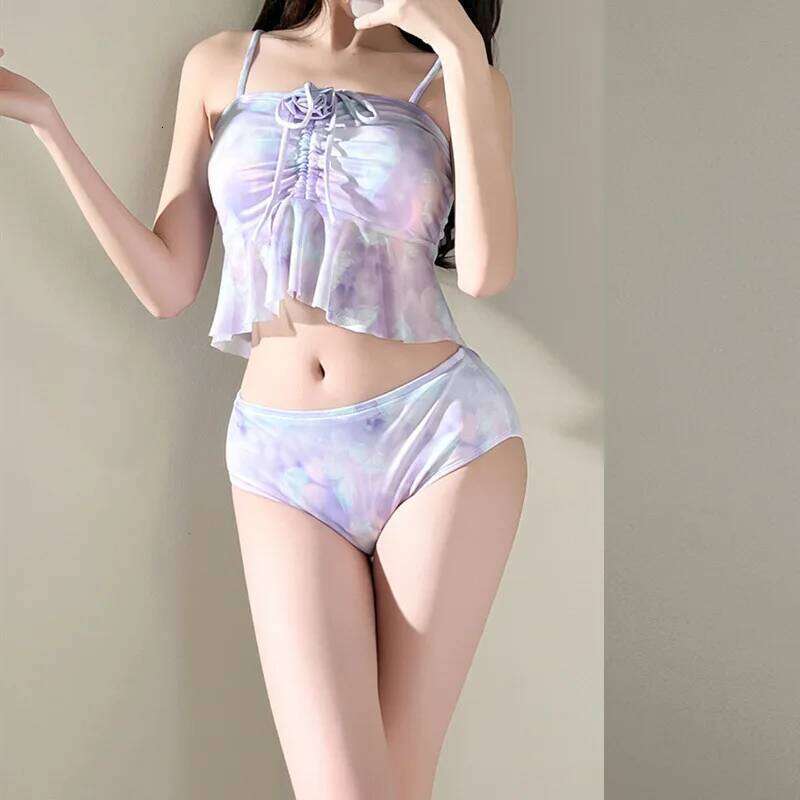 Fairy bikini three-piece split sexy hot spring women's belly beach swimsuit Z260301