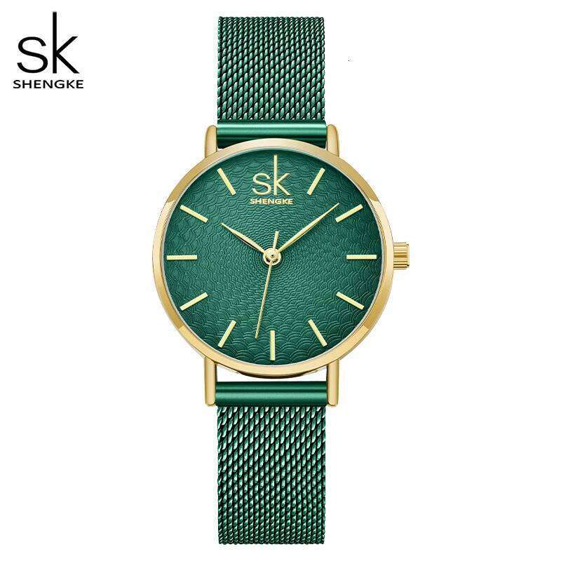 SK Super Slim Sliver Mesh Stainless Steel es Women Top Brand Casual Clock Ladies Wrist Lady Relogio Feminino H260228