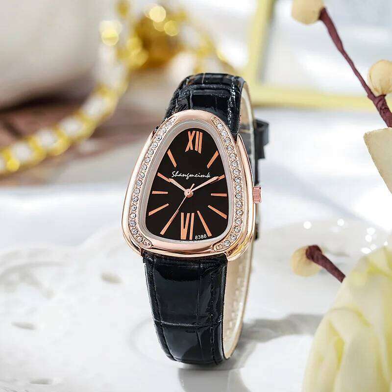 Fashion Snake Shape Dial Women Quartz Casual Leather Strap Wrist for Ladies Clock Gift Reloj Mujer H260228