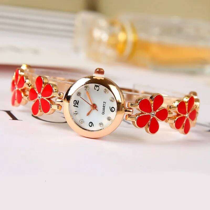Graceful Women's Quartz : Elegant Black & Pink Floral Design - Perfect Gift Idea for Any Occasion H260228