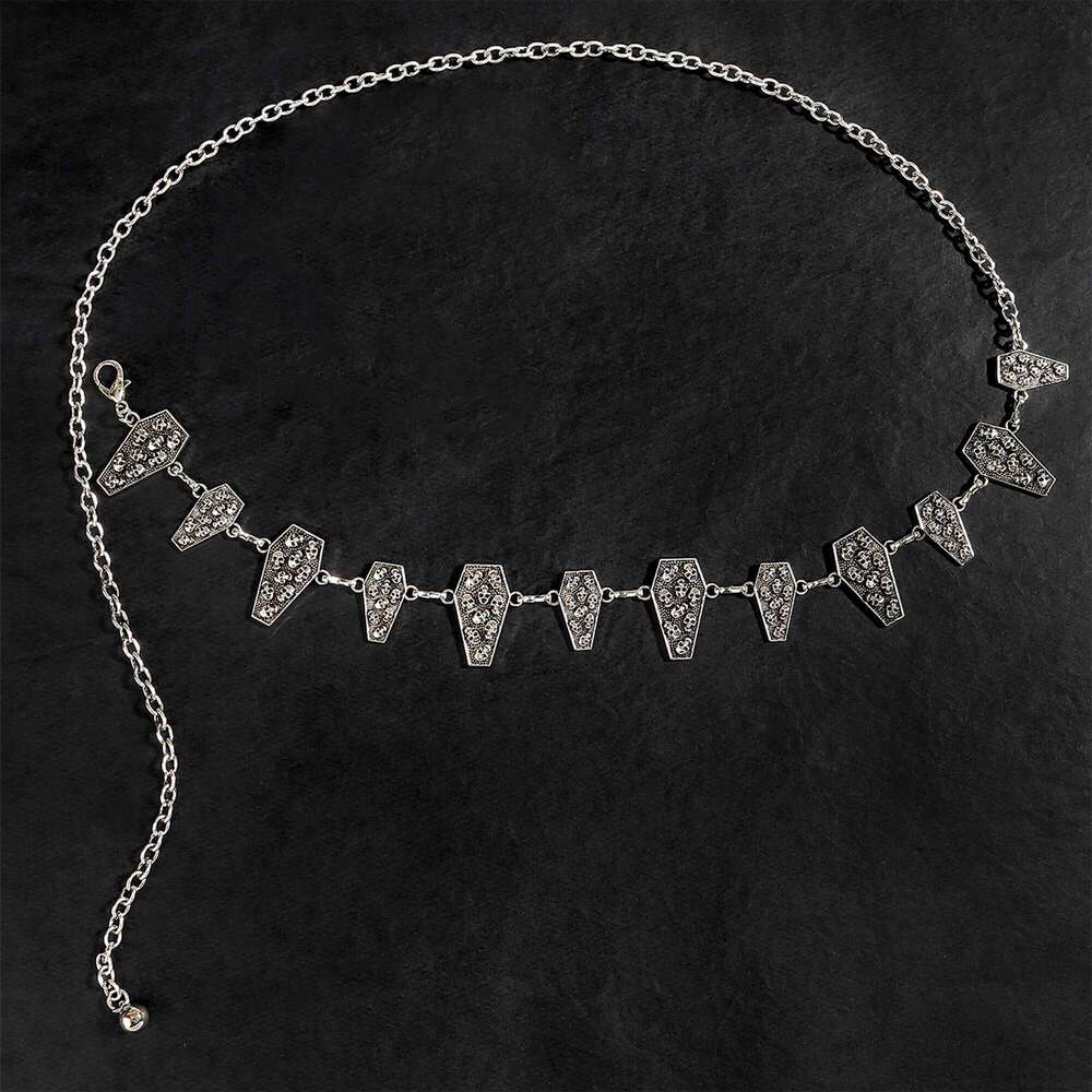 New style street tough girl punk hip-hop outfit with short pants, belt, chain for a fashionable and sophisticated look. H260228