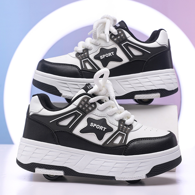 Free shipping kids trainers shoes boys'of girls' shoes, adult shoes, quad-wheel flying shoes, shoes with straps and wheels, girls' skat