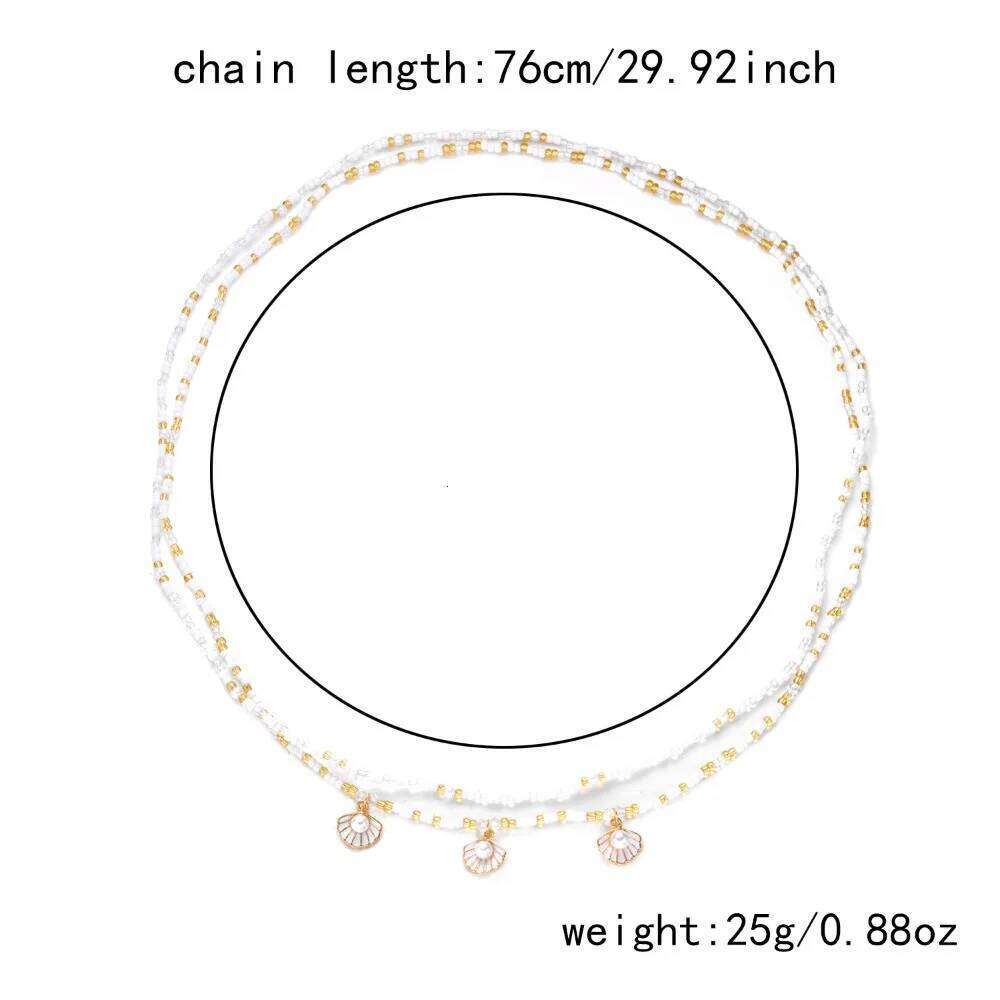New Seashell Boho Waist Starfish Beads Belly Chain Multilayer Pearl Bohemian Style Belt Beach H260228