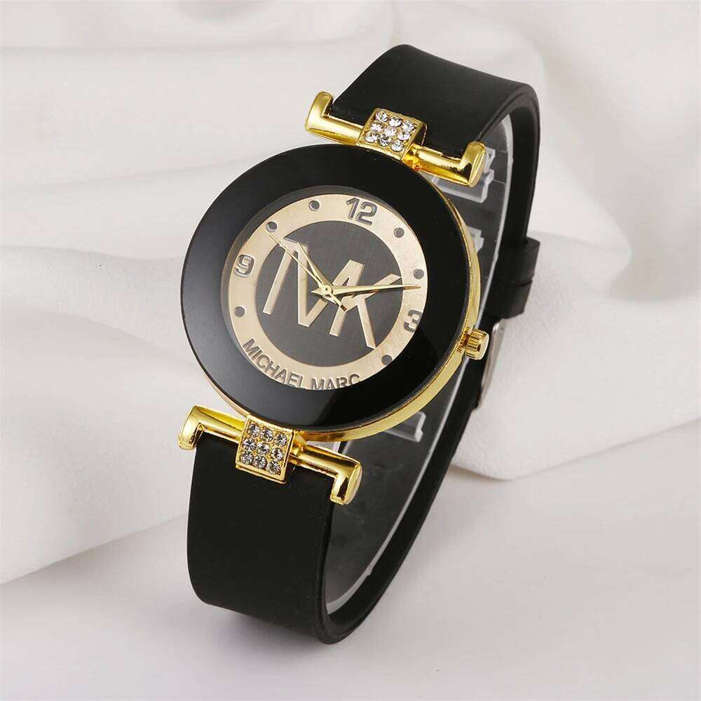 Fashion TVK Brand Women's Simple Luxury Rhinestone for Women Quartz Casual Silicone Strap Ladies Clock H260228
