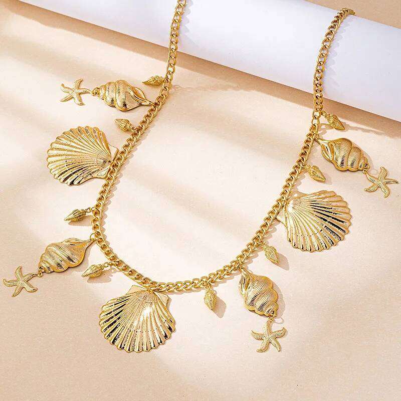 Metal Sea Shell and Starfish Waist Chain for Women Simple Fashion Jewelry Accessories Hot Sale Party Gift 2025 New Style H260228