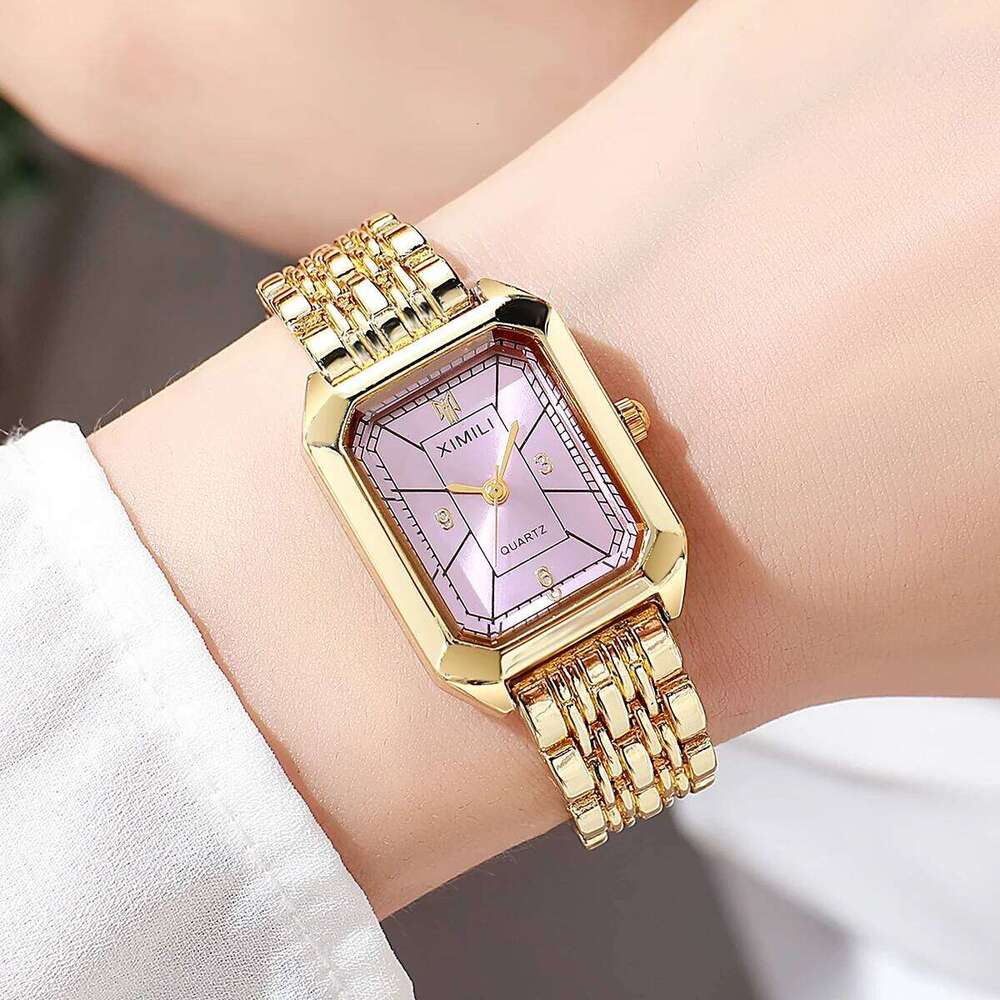 Fashion Rectangle Women Quartz Ladies Stainless Steel Strap es Girls Clock Gift H260228