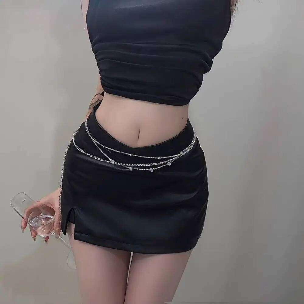 1Pcs Metal Alloy Rhinestone Waist Gold Multilayer Butterfly Shell Tassel Pendant Waistband Crystal Belly Body Chain H260228