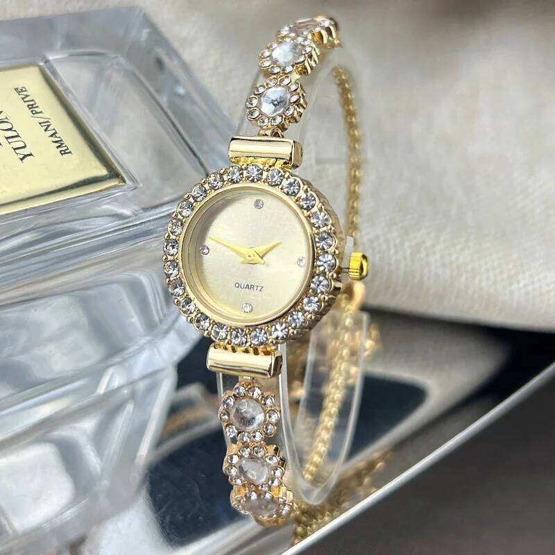 , Fashion Diamond-encrusted Light Pulling Ladies Quartz H260228