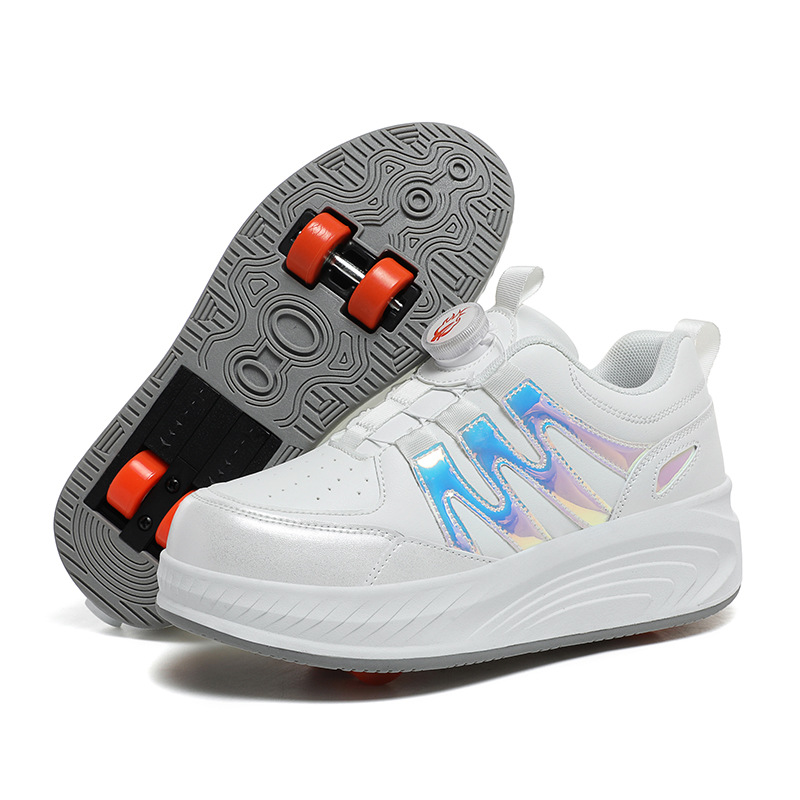 Free shipping 4 Wheel Roller Skate Shoes Teenage Kids Boys Girls Flashing Light Shoes Led Light Luminous Sneakers Outdoor Casual Shoes for Women Size 