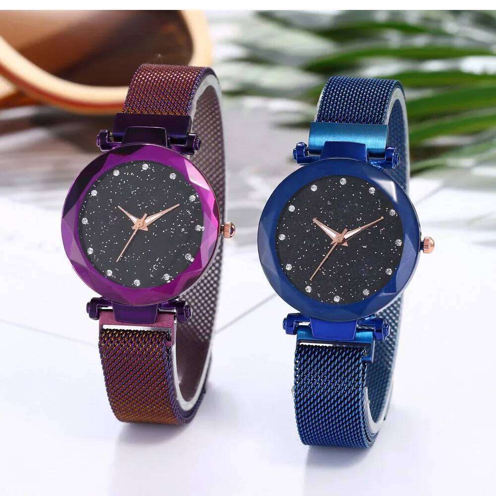 Fashion Sparkling es Ladies Top Brand Quartz Clocks Women Stainless Steel Date Gift Clock H260228