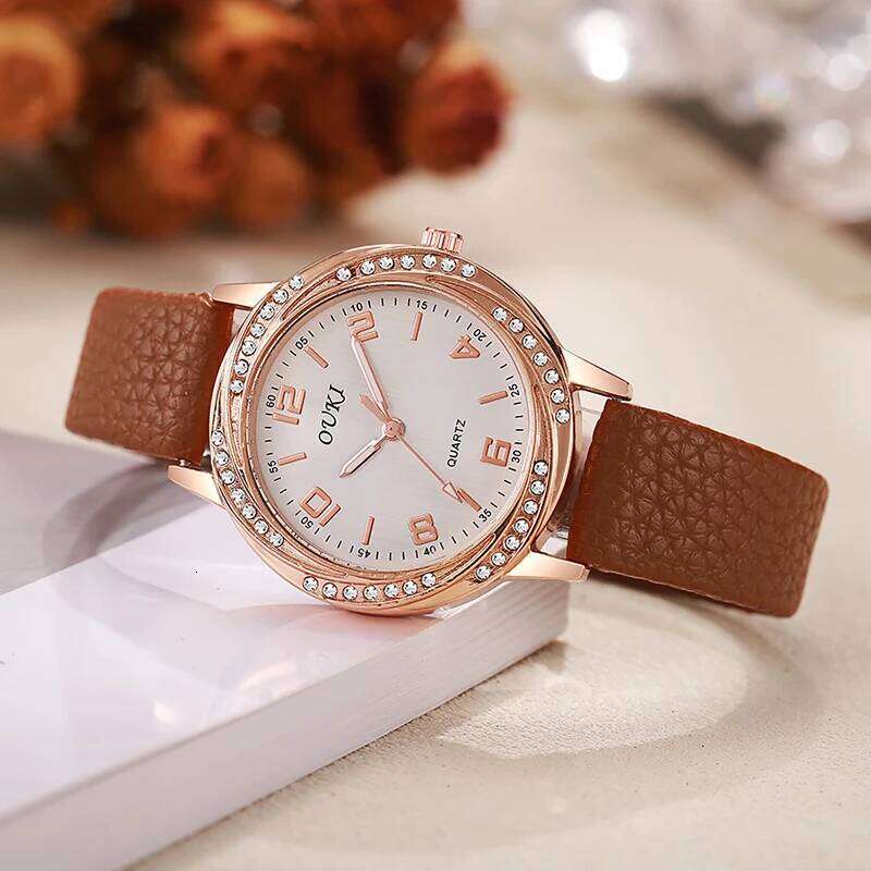 Casual Fashiom Simple Business PU Leather Strap Quartz for Women H260228